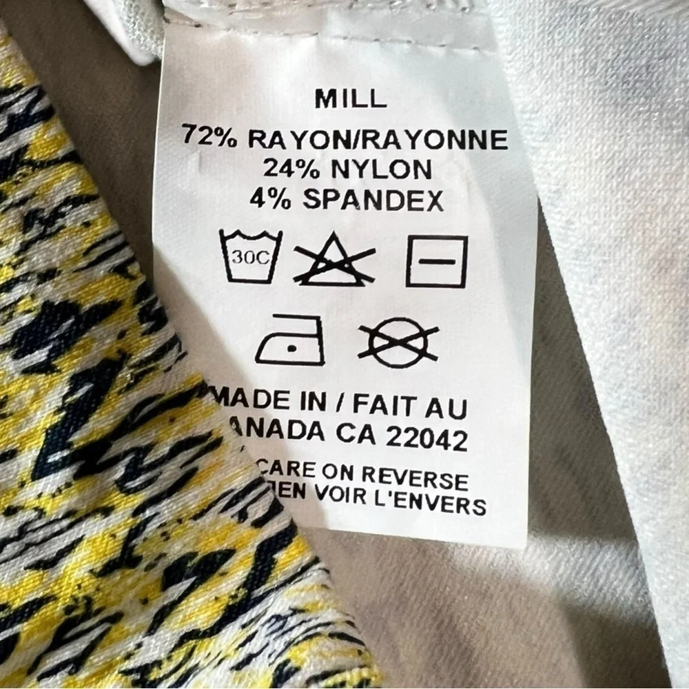 Margaret M Women’s Deandra A-Line Slimming Skirt Yellow Grey Size Large - Picture 3 of 4